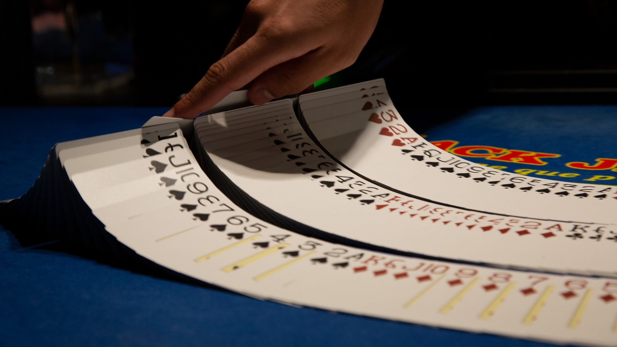 Playing cards being dealt at Casino Mediterráneo Benidorm