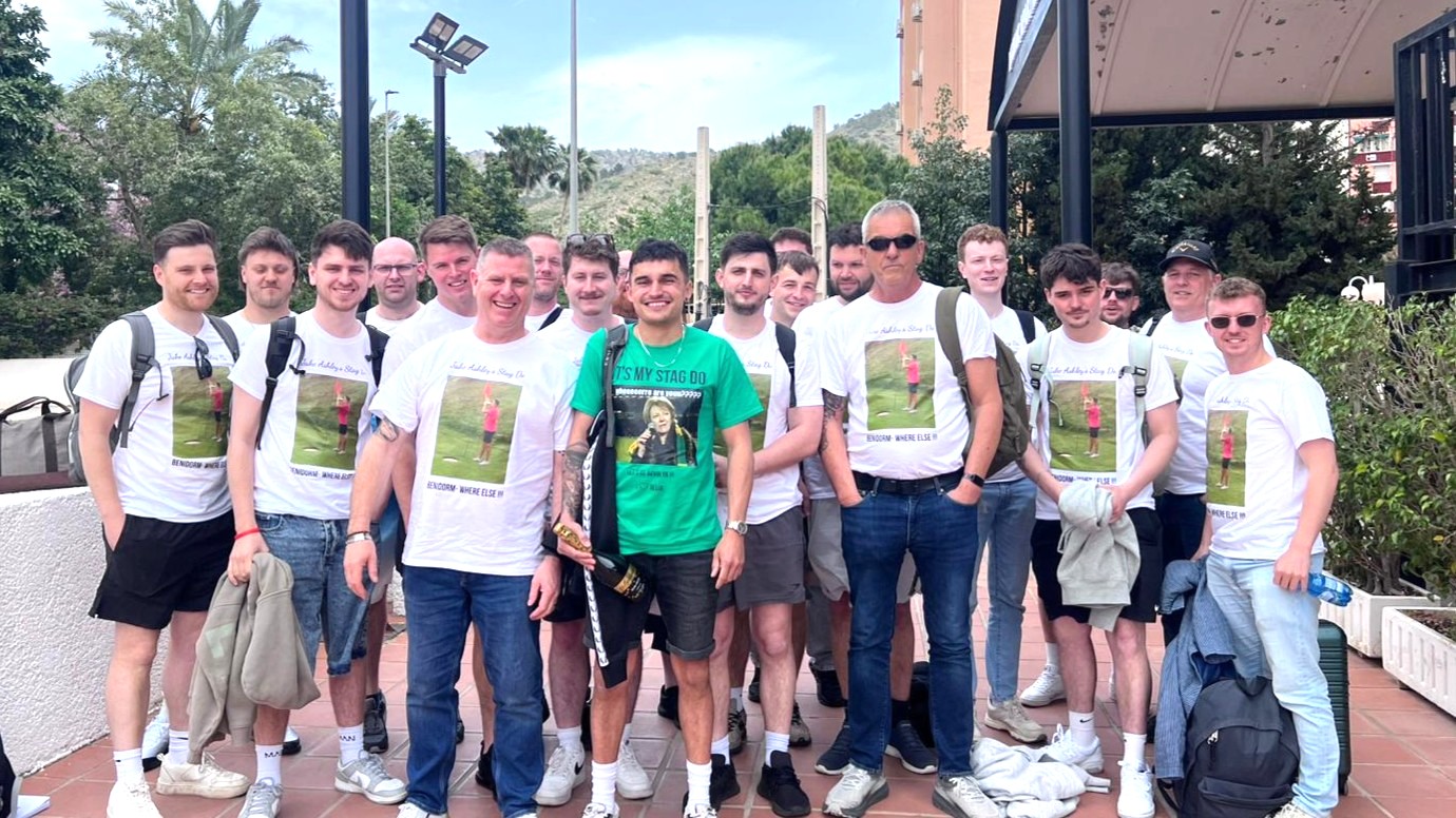 stag group in green t-shirts