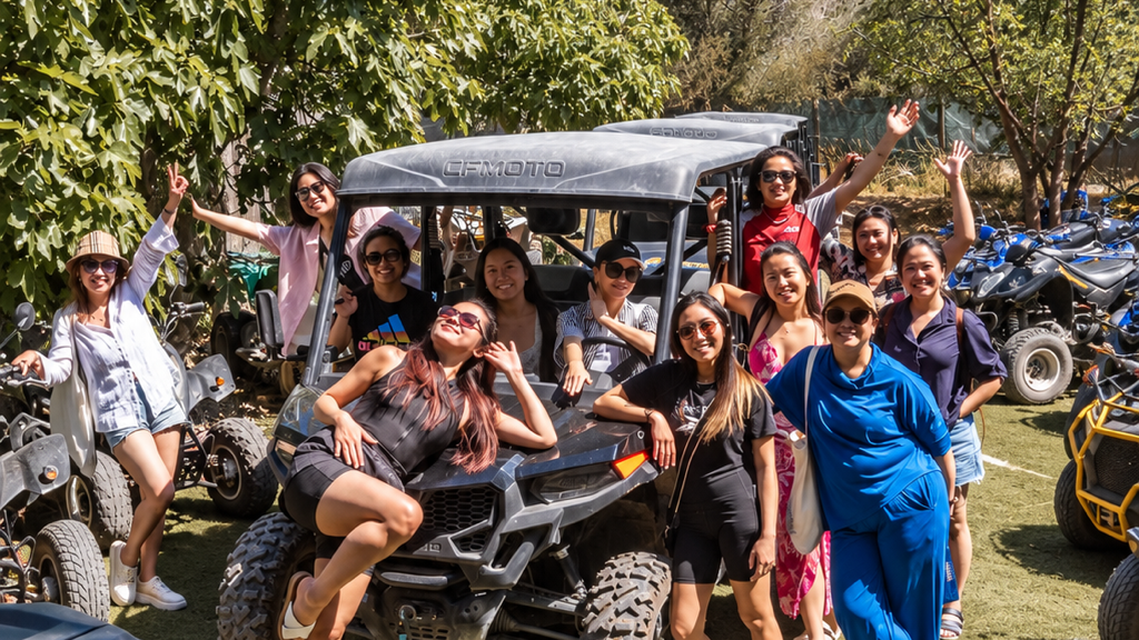 Hen group enjoying a buggy experience in Benidorm