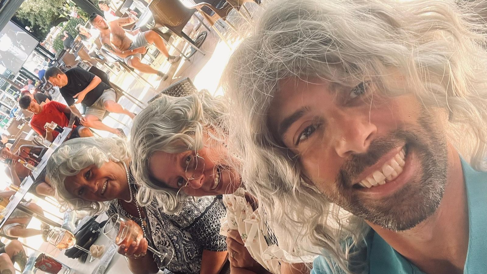 sonny in a wig