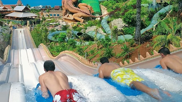 shooting down a waterslide