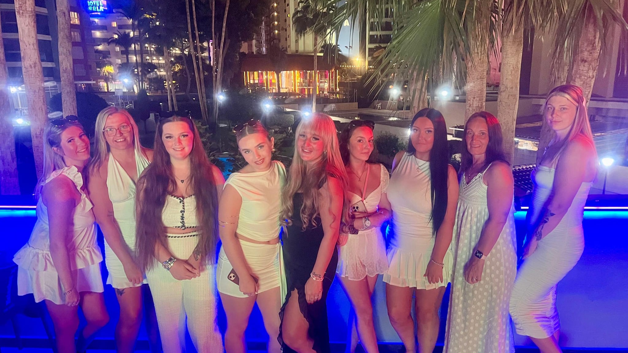 hen-do group on a night out in Benidorm