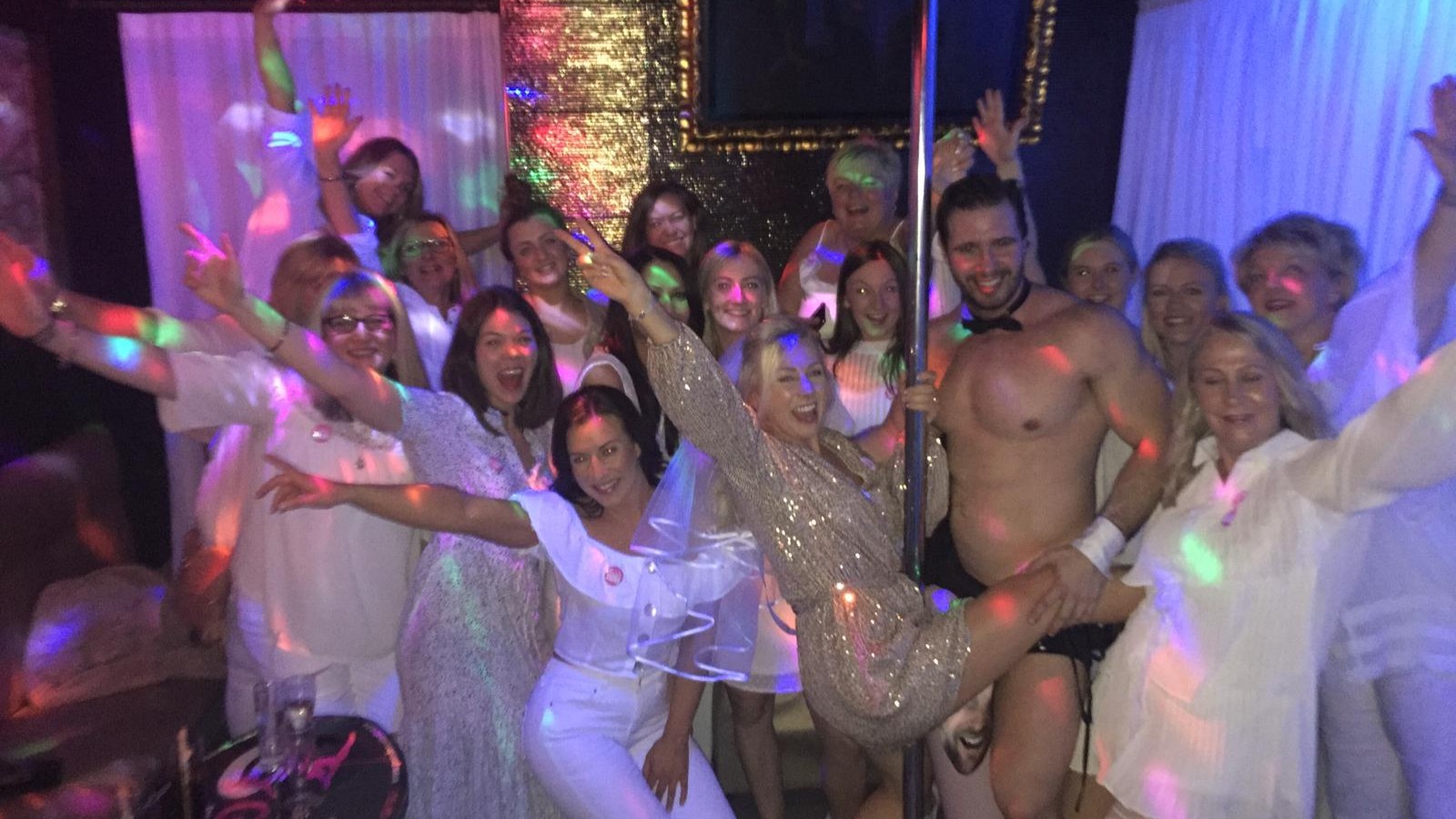 Bride-to-be with hens at exclusive stripper show in Benidorm