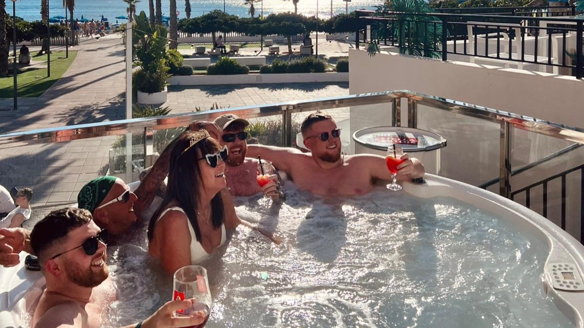 party group in a jacuzzi
