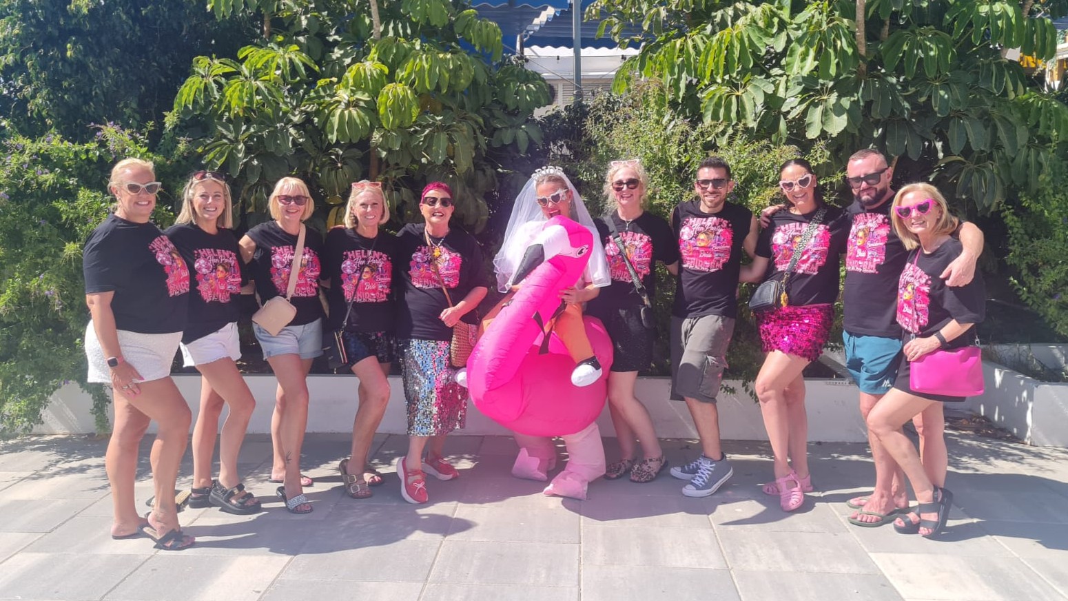 Hen party group enjoying a sunny day in Benidorm